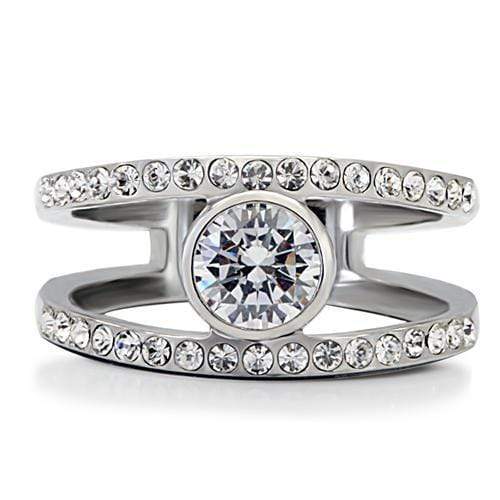 Unique Engagement Rings TK171 Stainless Steel Ring with AAA Grade CZ