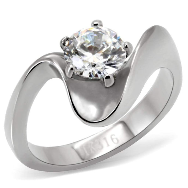 Unique Engagement Rings TK172 Stainless Steel Ring with AAA Grade CZ