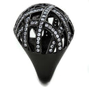 Silver Jewelry Rings Unique Engagement Rings TK1734 Black - Stainless Steel Ring with CZ Alamode Fashion Jewelry Outlet