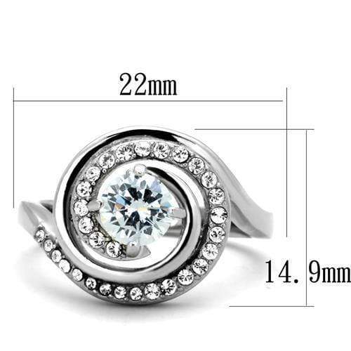 Unique Engagement Rings TK1746 Stainless Steel Ring with AAA Grade CZ