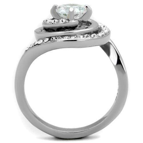 Unique Engagement Rings TK1746 Stainless Steel Ring with AAA Grade CZ