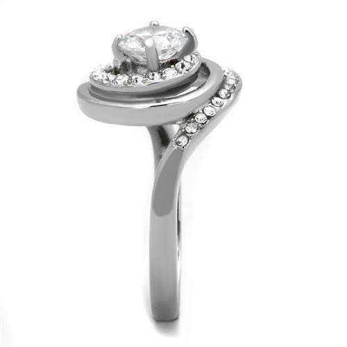 Unique Engagement Rings TK1746 Stainless Steel Ring with AAA Grade CZ