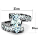 Silver Jewelry Rings Unique Engagement Rings TK1754 Stainless Steel Ring with AAA Grade CZ Alamode Fashion Jewelry Outlet