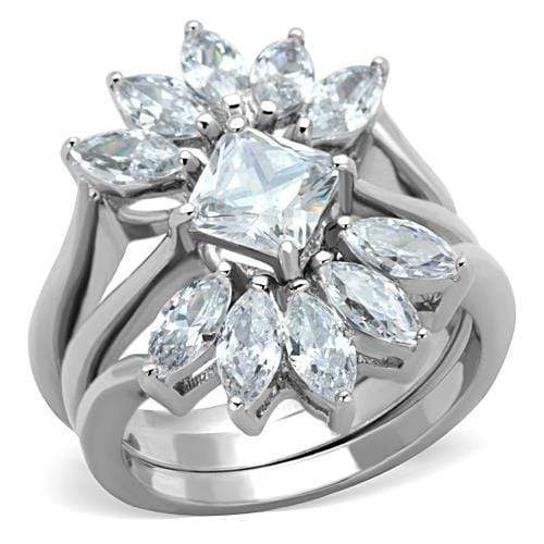 Unique Engagement Rings TK1756 Stainless Steel Ring with AAA Grade CZ