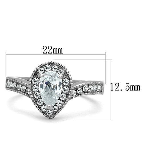 Unique Engagement Rings TK1759 Stainless Steel Ring with AAA Grade CZ