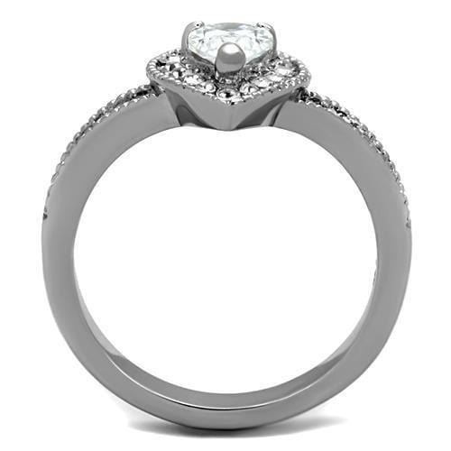 Unique Engagement Rings TK1759 Stainless Steel Ring with AAA Grade CZ