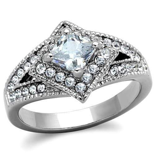 Unique Engagement Rings TK1760 Stainless Steel Ring with AAA Grade CZ