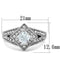 Unique Engagement Rings TK1760 Stainless Steel Ring with AAA Grade CZ