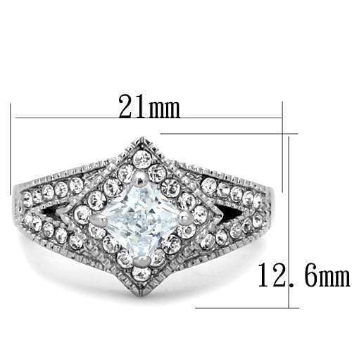 Unique Engagement Rings TK1760 Stainless Steel Ring with AAA Grade CZ