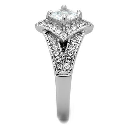 Unique Engagement Rings TK1760 Stainless Steel Ring with AAA Grade CZ