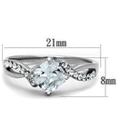 Unique Engagement Rings TK1761 Stainless Steel Ring with AAA Grade CZ