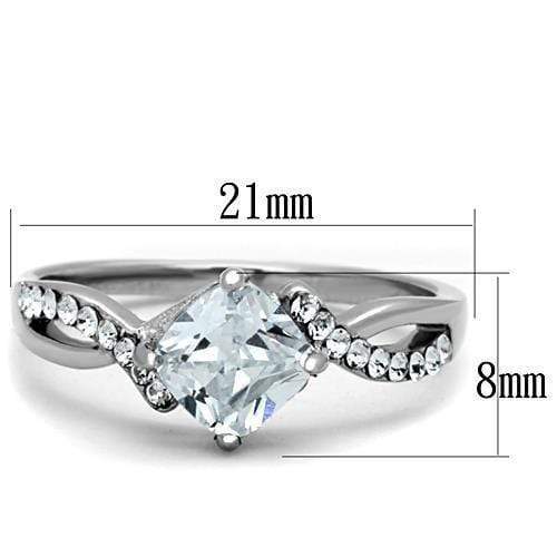 Unique Engagement Rings TK1761 Stainless Steel Ring with AAA Grade CZ