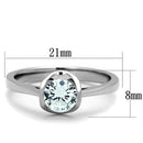 Unique Engagement Rings TK1763 Stainless Steel Ring with AAA Grade CZ