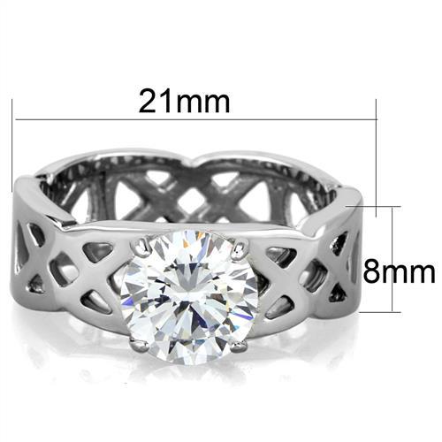 Unique Engagement Rings TK1772 Stainless Steel Ring with AAA Grade CZ