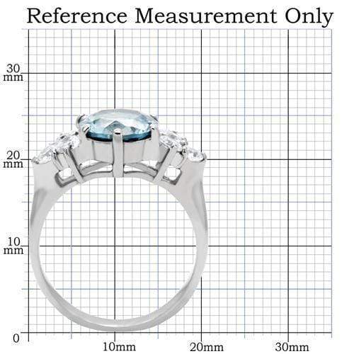 Unique Engagement Rings TK179 Stainless Steel Ring with Synthetic in London Blue