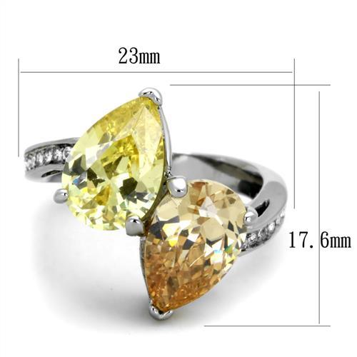 Unique Engagement Rings TK1820 Stainless Steel Ring with AAA Grade CZ