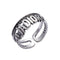 Unique Letter Pattern Double Layer Women Vintage Silver Ring