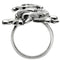 Unique Mens Rings 3W003 Ruthenium White Metal Ring with Top Grade Crystal