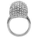 Unique Mens Rings 3W008 Rhodium White Metal Ring with Top Grade Crystal