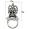 Unique Mens Rings 3W018 Matte Rhodium & Rhodium White Metal Ring with Crystal