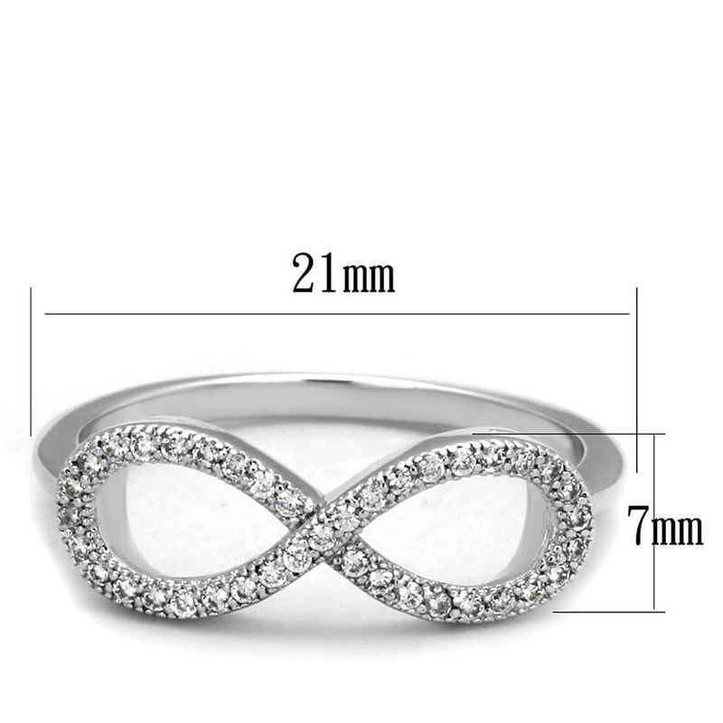 Unique Mens Rings 3W1068 Rhodium Brass Ring with AAA Grade CZ