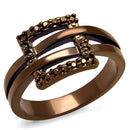 Unique Mens Rings 3W1156 Coffee light Brass Ring with AAA Grade CZ