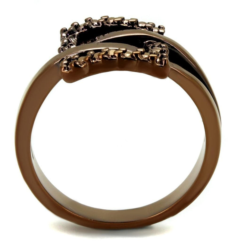 Unique Mens Rings 3W1156 Coffee light Brass Ring with AAA Grade CZ