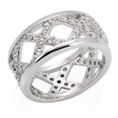 Unique Rings 0W266 Rhodium Brass Ring with AAA Grade CZ