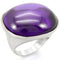 Unique Rings 0W345 Rhodium Brass Ring with Genuine Stone in Amethyst