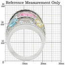 Unique Rings 0W350 Rhodium Brass Ring with AAA Grade CZ in Rose
