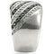 Unique Rings 0W351 Rhodium + Ruthenium Brass Ring with AAA Grade CZ