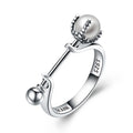 Silver Jewelry Rings Vintage Creative Design Women 925 Sterling Silver Imitation Pearl Trendy Ring TIY