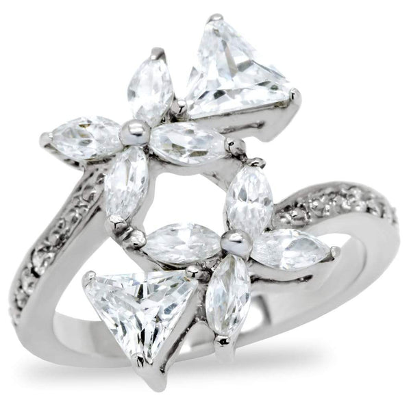Silver Jewelry Rings Vintage Engagement Rings TK196 Stainless Steel Ring with AAA Grade CZ Alamode Fashion Jewelry Outlet