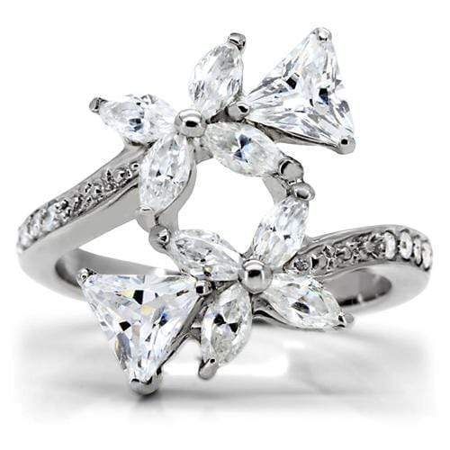 Silver Jewelry Rings Vintage Engagement Rings TK196 Stainless Steel Ring with AAA Grade CZ Alamode Fashion Jewelry Outlet