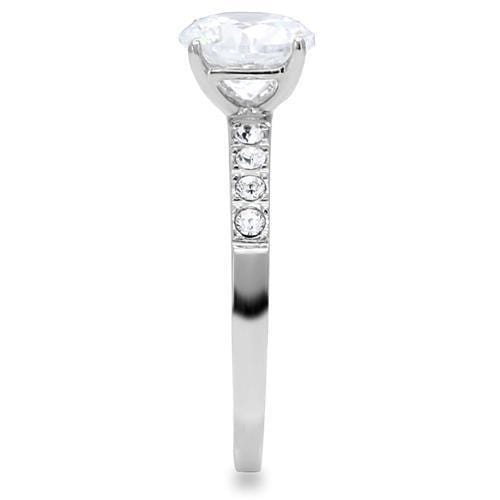 Silver Jewelry Rings Vintage Engagement Rings TK198 Stainless Steel Ring with AAA Grade CZ Alamode Fashion Jewelry Outlet