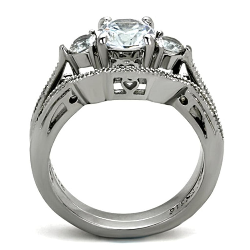 Vintage Engagement Rings TK1W002 Stainless Steel Ring with AAA Grade CZ