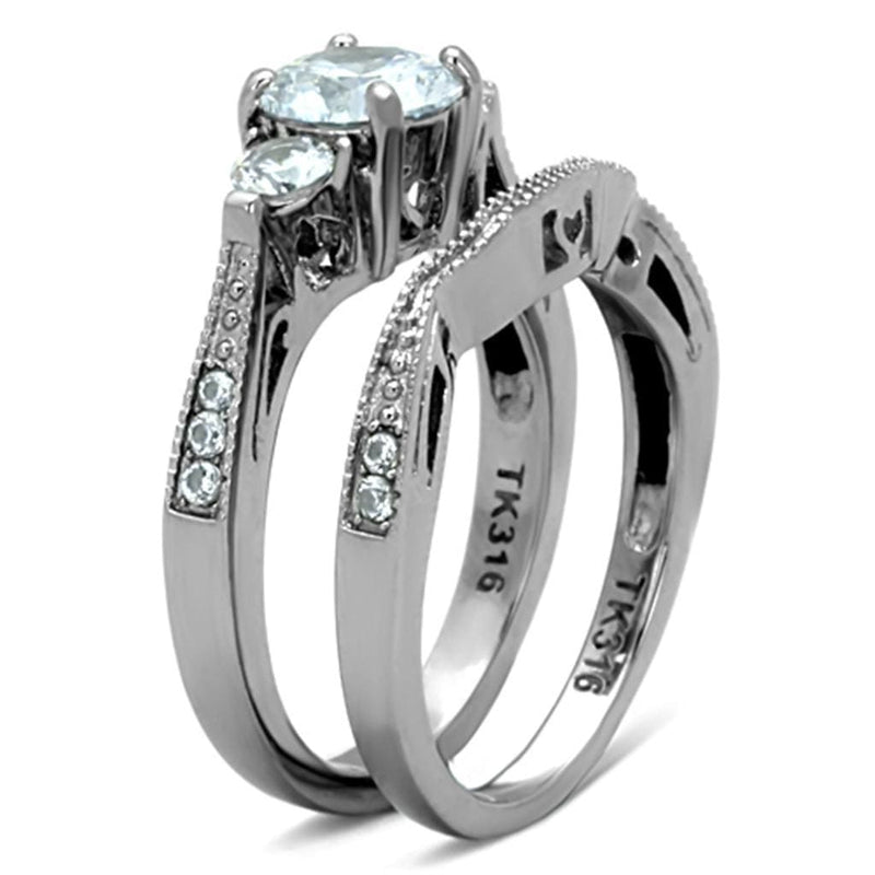 Vintage Engagement Rings TK1W002 Stainless Steel Ring with AAA Grade CZ