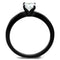 Vintage Engagement Rings TK2013 Black - Stainless Steel Ring with CZ