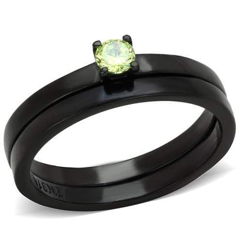 Silver Jewelry Rings Vintage Engagement Rings TK2015 Black - Stainless Steel Ring with CZ Alamode Fashion Jewelry Outlet