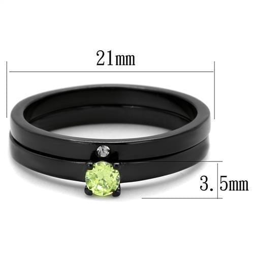 Vintage Engagement Rings TK2015 Black - Stainless Steel Ring with CZ