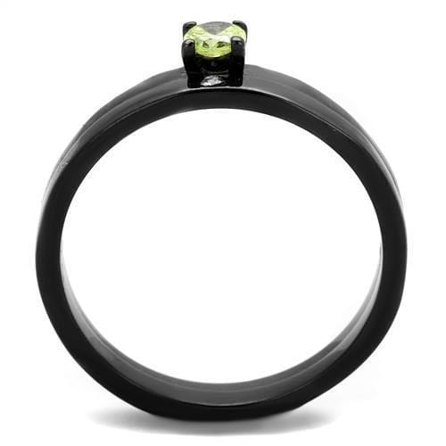 Vintage Engagement Rings TK2015 Black - Stainless Steel Ring with CZ