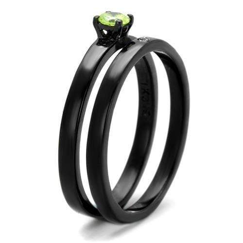 Vintage Engagement Rings TK2015 Black - Stainless Steel Ring with CZ
