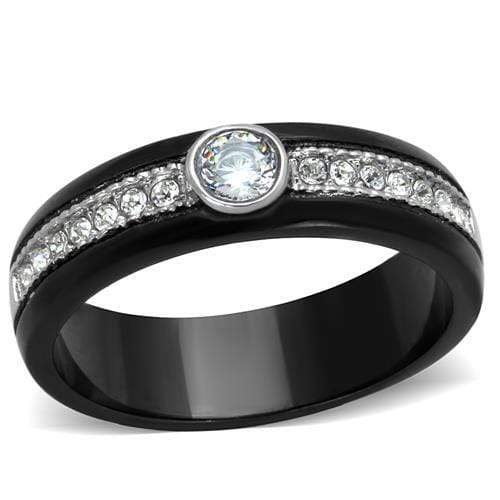 Vintage Engagement Rings TK2019 Two-Tone Black - Stainless Steel Ring