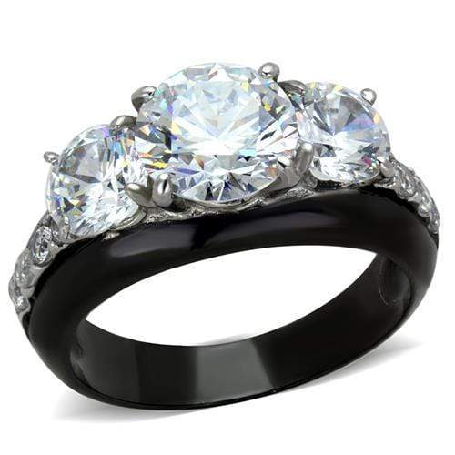 Vintage Engagement Rings TK2021 Two-Tone Black Stainless Steel Ring