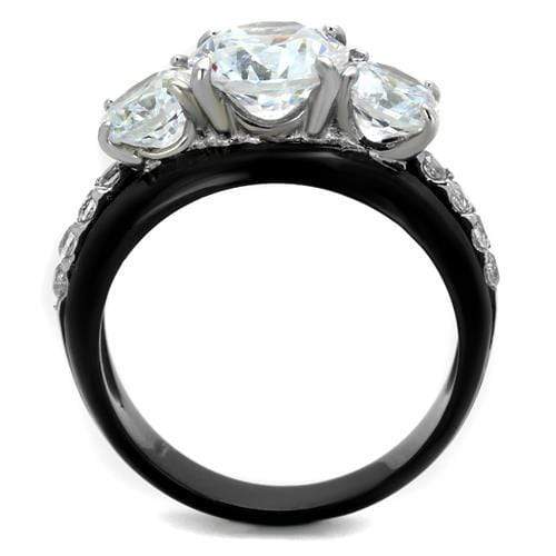 Vintage Engagement Rings TK2021 Two-Tone Black Stainless Steel Ring