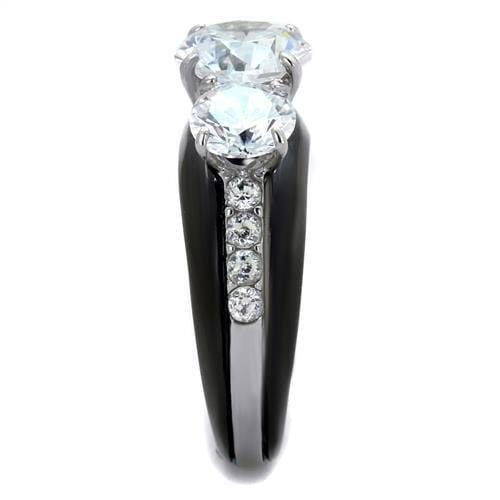 Vintage Engagement Rings TK2021 Two-Tone Black Stainless Steel Ring
