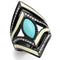 Vintage Engagement Rings TK2099 Black - Stainless Steel Ring with Synthetic