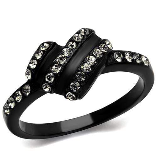 Silver Jewelry Rings Vintage Engagement Rings TK2100 - Stainless Steel Ring with Crystal Alamode Fashion Jewelry Outlet
