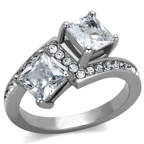 Silver Jewelry Rings Vintage Engagement Rings TK2113 Stainless Steel Ring with AAA Grade CZ Alamode Fashion Jewelry Outlet