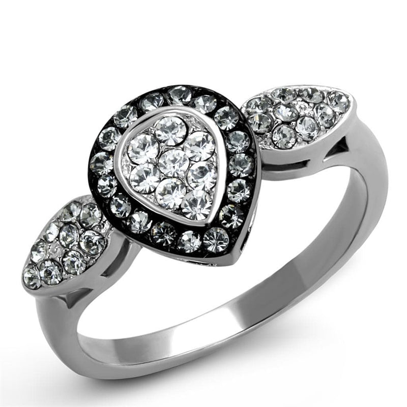 Vintage Engagement Rings TK2136 Two-Tone Stainless Steel Ring with Crystal